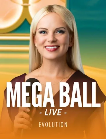 Mega Ball live dealer room at Britsino online casino, 95.4% RTP